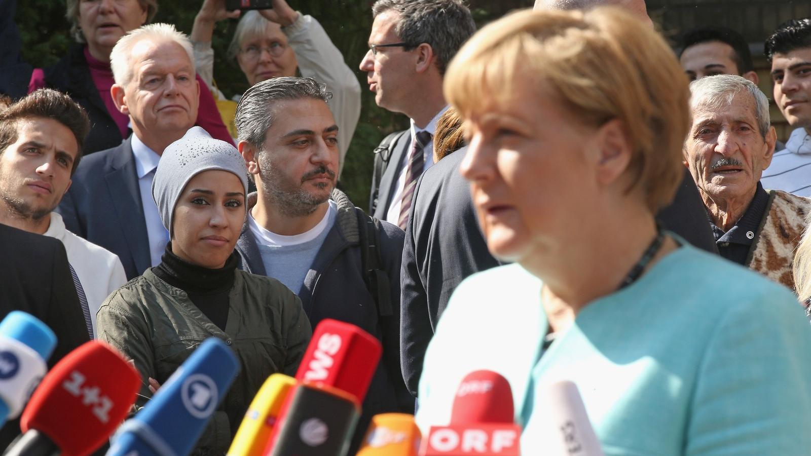 Merkel látogatása egy menekülttáborban Fotó: Sean Gallup/Getty Images 