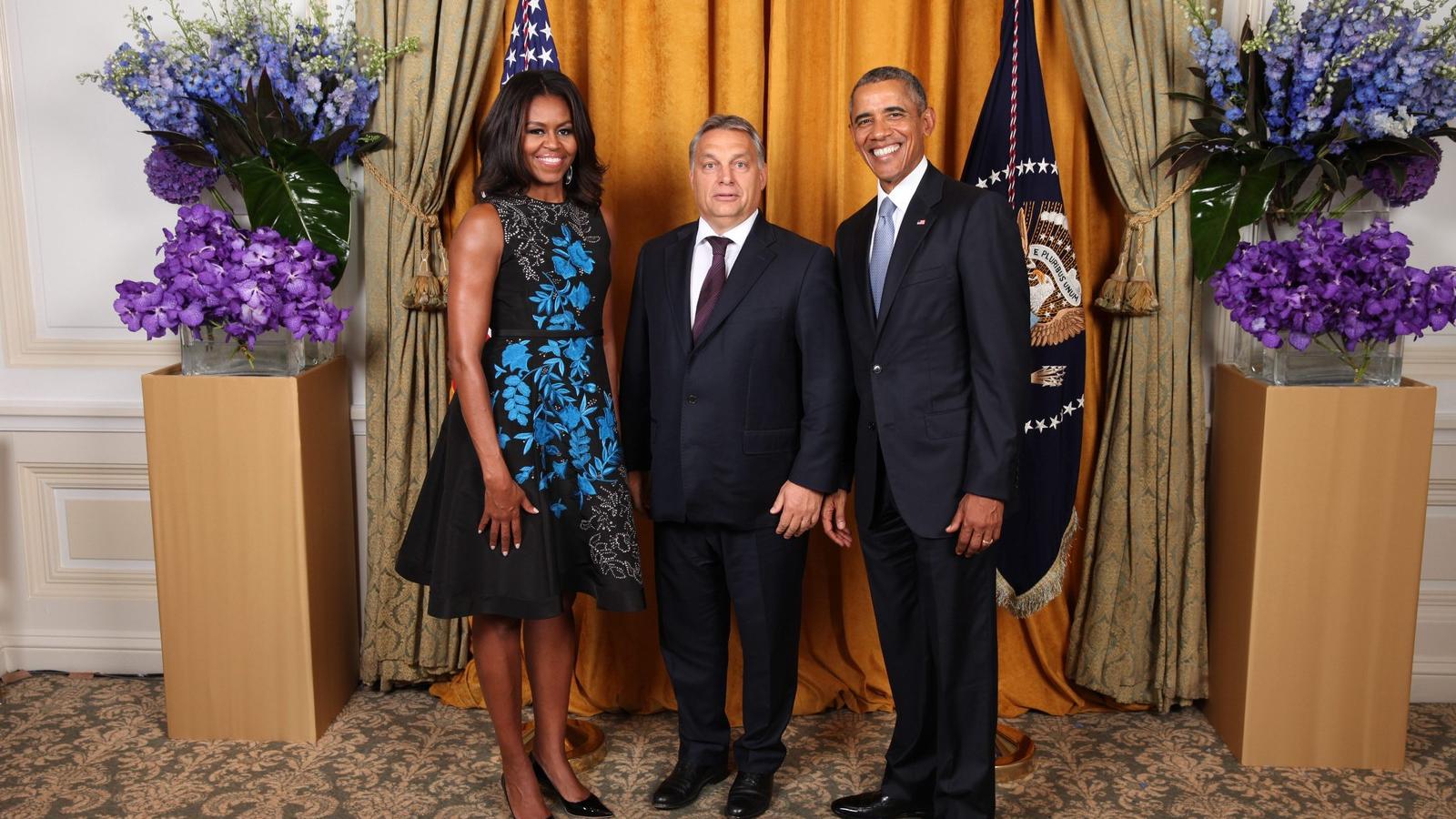 Családi fotó: Orbán Viktor az Obama házaspár társaságában szeptemberben FORRÁS: FEHÉR HÁZ/LAWRENCE JACKSON