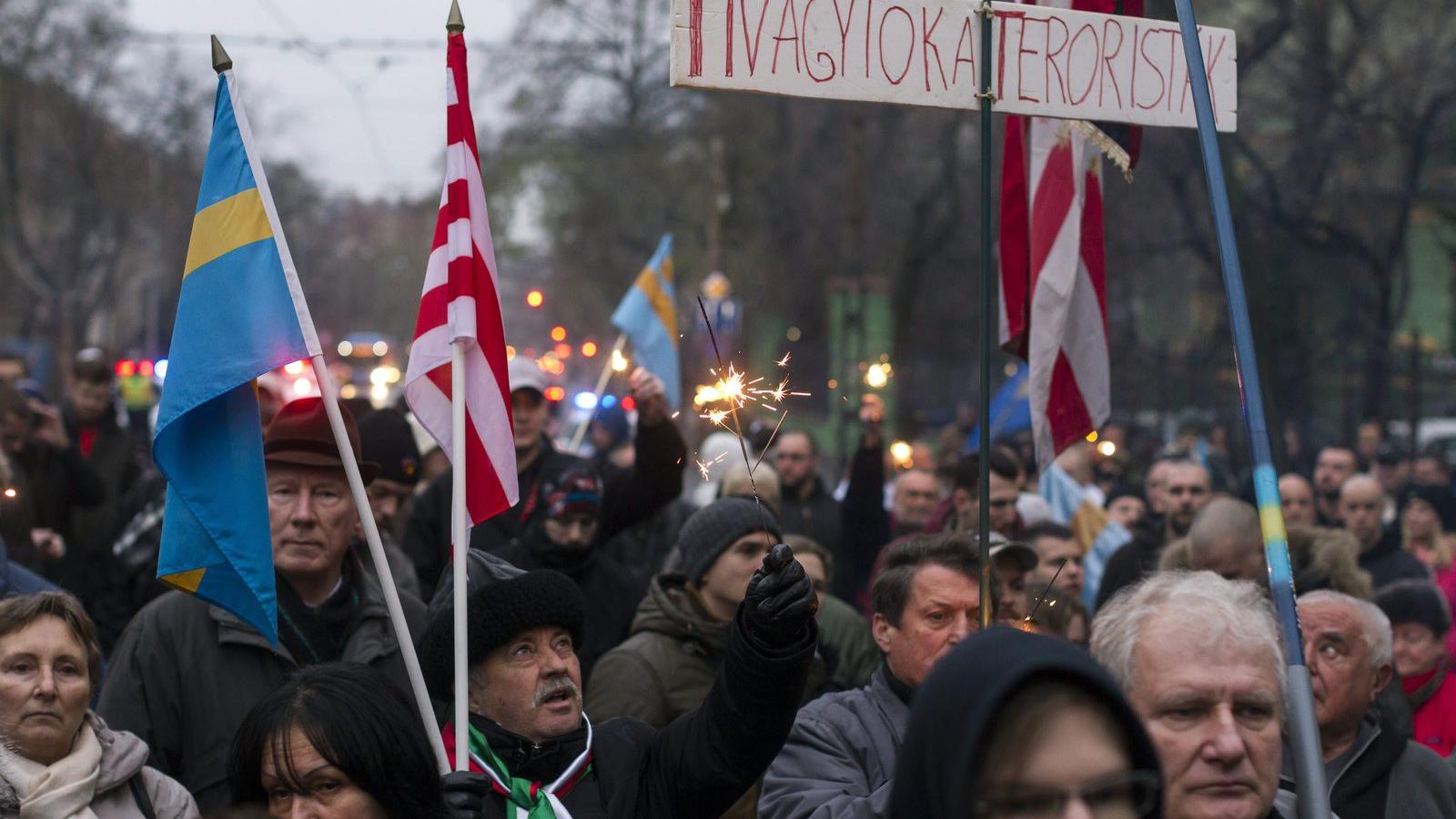 A Hatvannégy Vármegye Ifjúsági Mozgalom tüntetése.  MTI Fotó: Szigetváry Zsolt