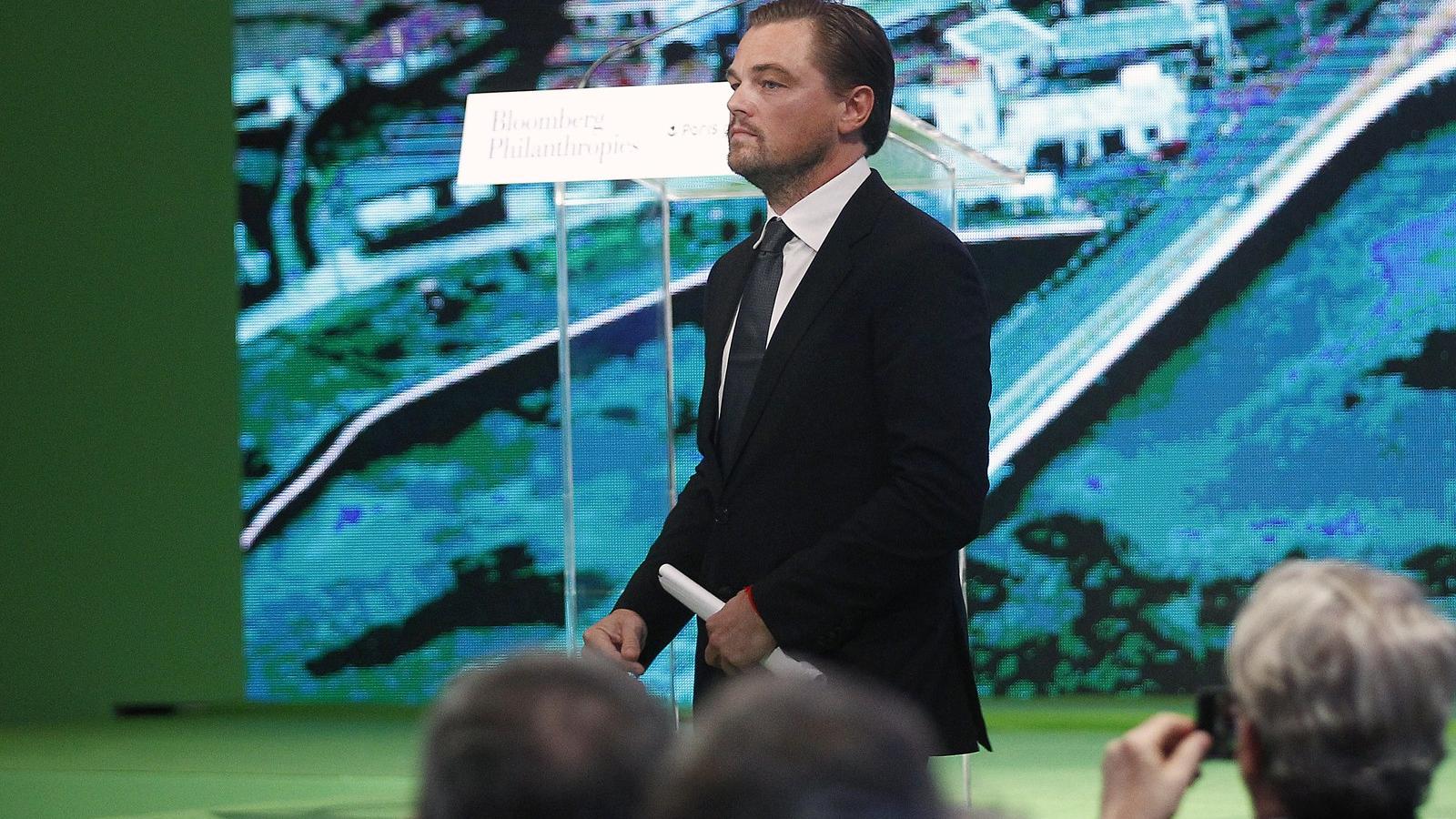 Franciaország, Párizs - december 4 A közismerten "zöld" Leonardo DiCaprio is beszédet mondott a klímakonferencián  Fotó: Thierry