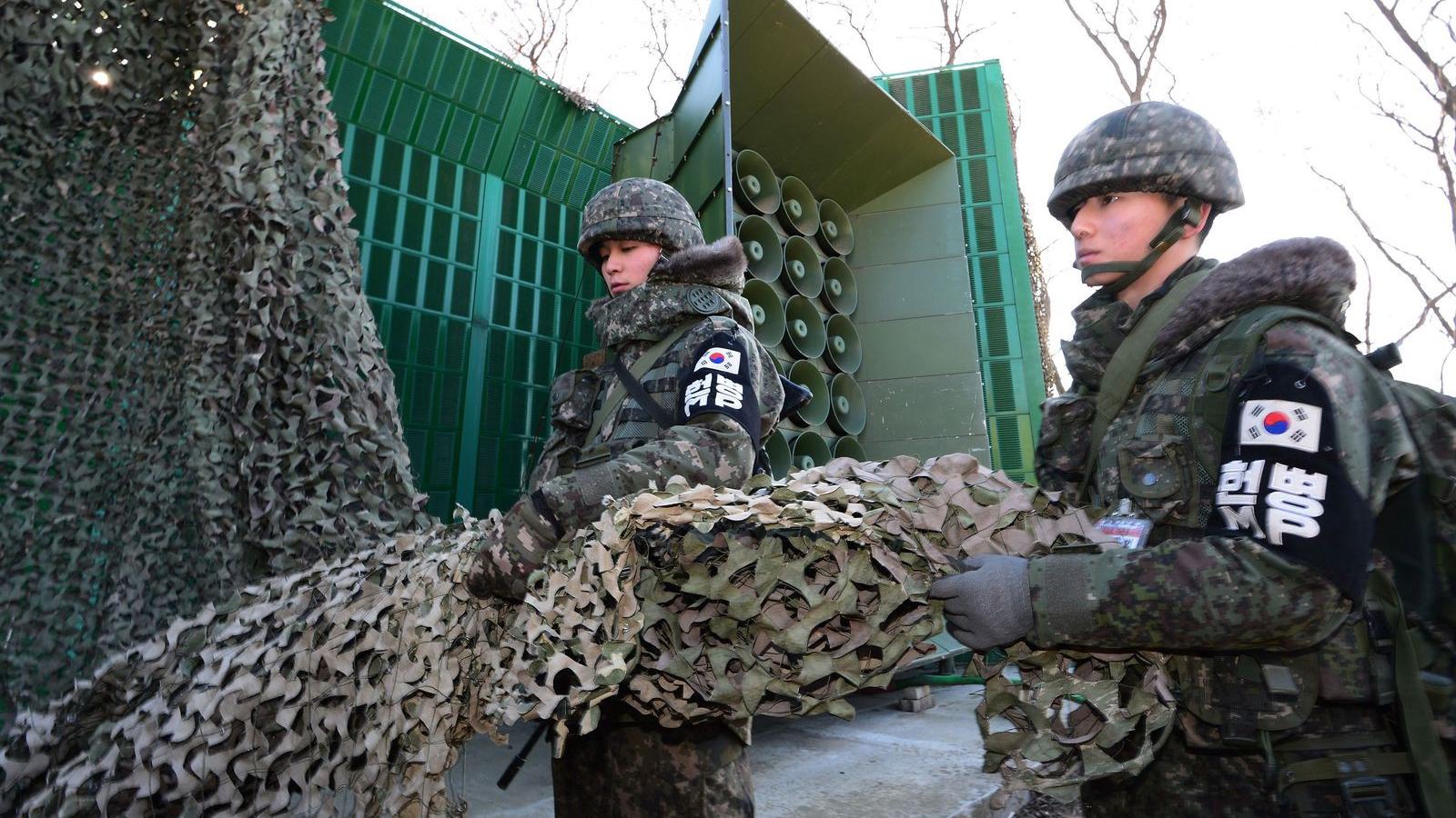 Dél-Korea újra aktiválta a hangszórókat a határ mentén, az észak-koreai rezsimet bíráló adást sugároznak FOTÓ: EUROPRESS/GETTY I