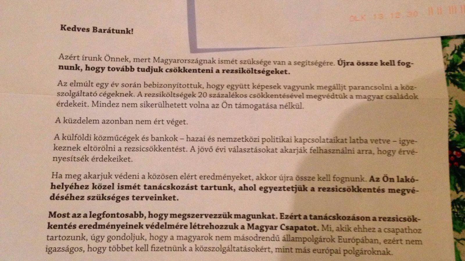 A 444.hu szerint a fővárosi I. kerületiek kaptak levelet FORRÁS: 444.HU