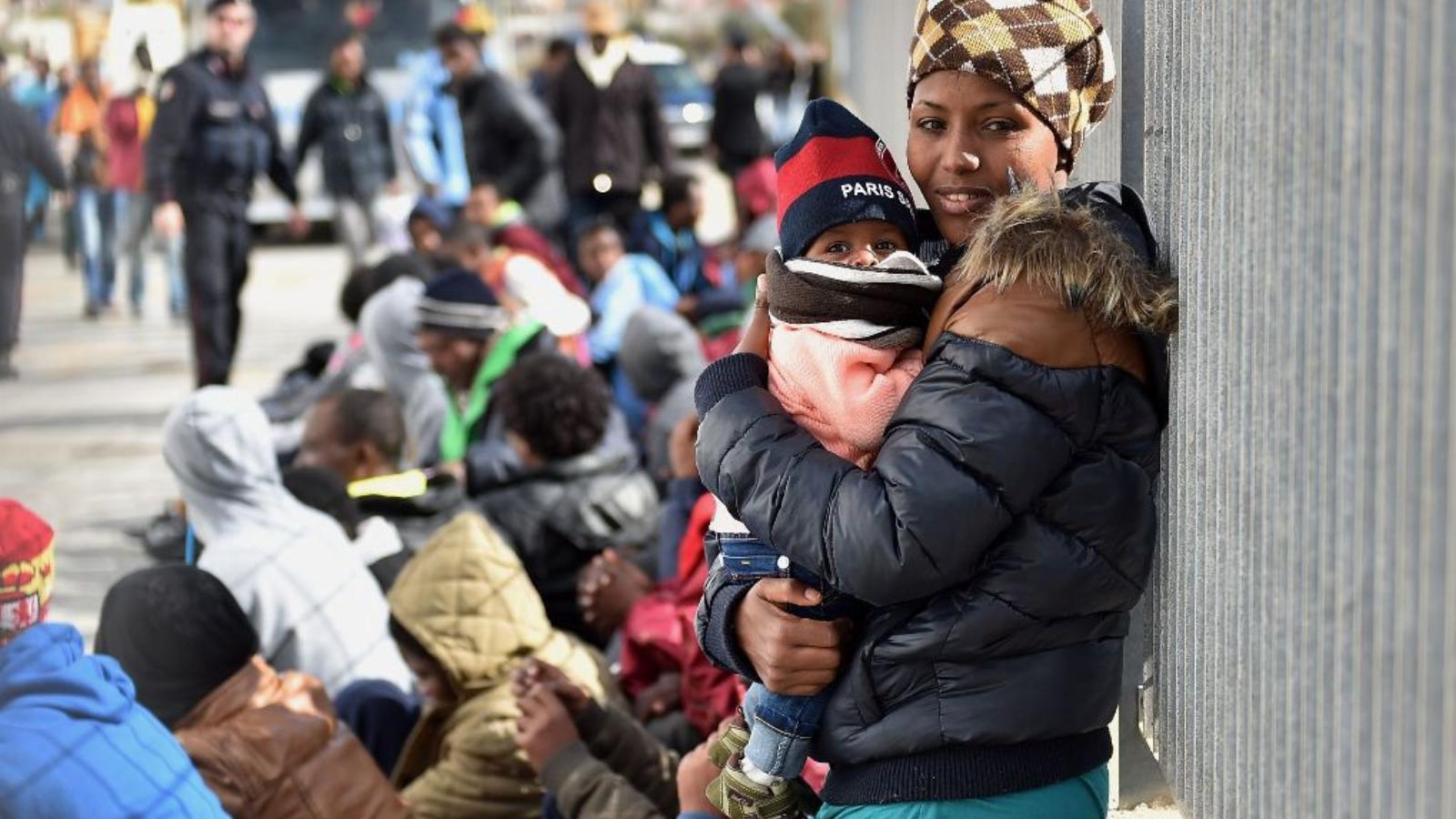 Líbiából érkező menekültek Lampedusán FOTÓ: EUROPRESS/GETTY IMAGES.