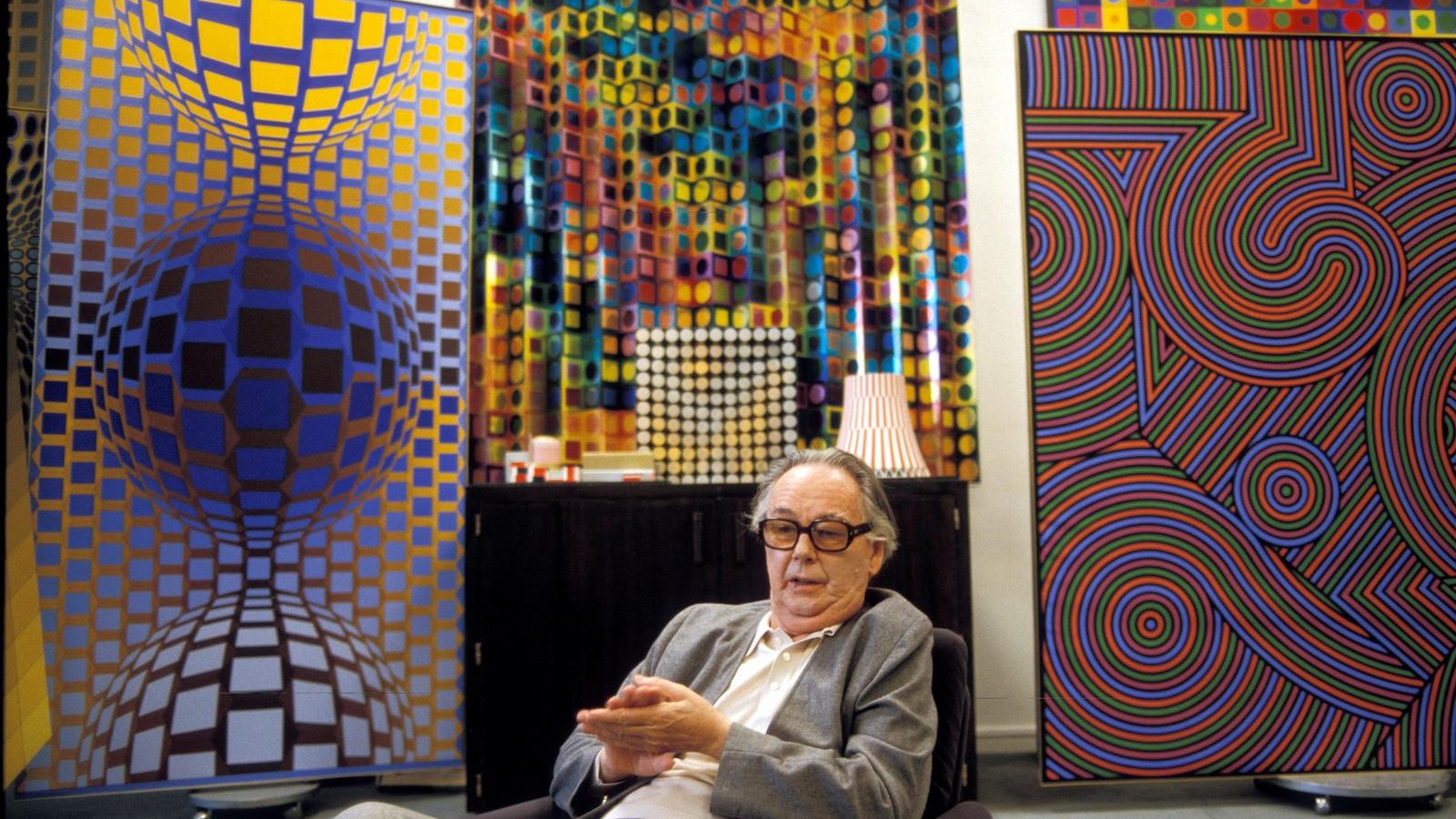 Victor Vasarely 1985-ben Franciaországban - Fotó:  Francis Apesteguy/Getty Images