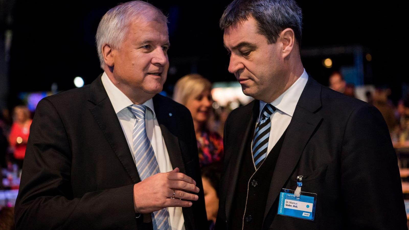 Horst Seehofer bajor miniszterelnök és Markus Söder bajor pénzügyminiszter FOTÓ: EUROPRESS/GETTY IMAGES/JOERG KOCH