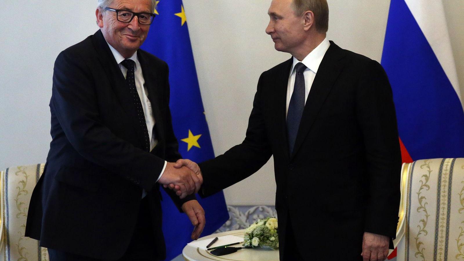 Jean-Claude Juncker az első uniós vezető, aki Putyinhoz látogatott a Krím elcsatolása óta FOTÓ: EUROPRESS/GETTY IMAGES/MIKHAIL S