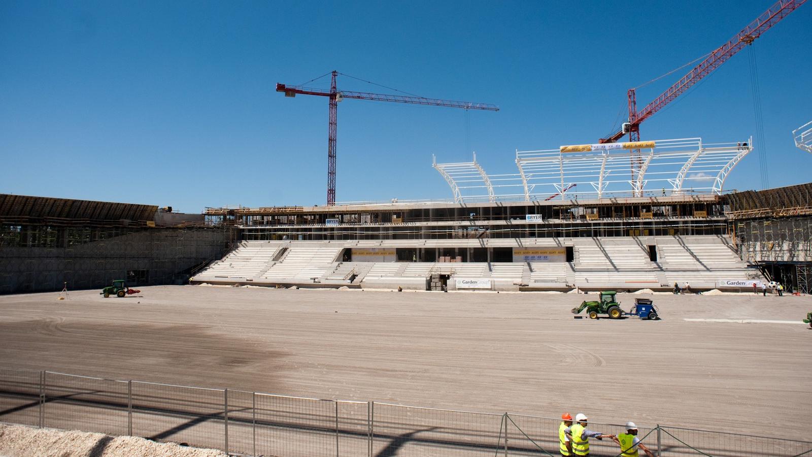 A Hidegkuti Nándor stadion építése - Népszava fotó: Tóth Gergő