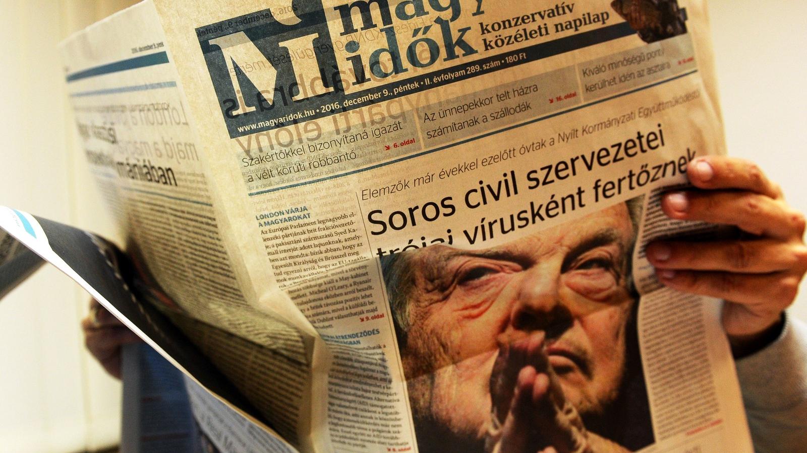 Soros megint a Magyar idők címlapján: nem tudnak betelni vele FOTÓ: VAJDA JÓZSEF