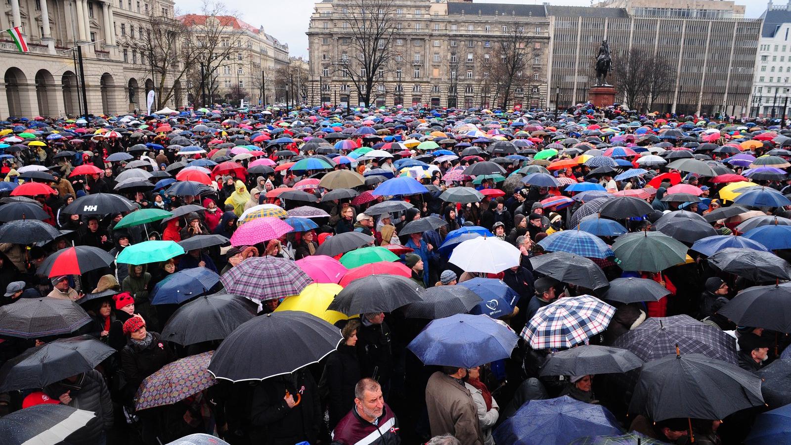 A fotó ( Népszava/Molnár ádám) a tavalyi márciusi demonstráción készült 