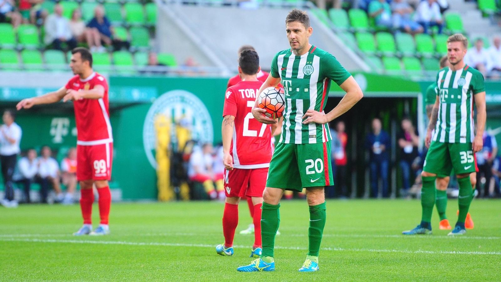 A Ferencváros tavaly a Partizani Tirana ellen búcsúzott a BL 2. selejtezőkörében FOTÓ: MTI/MÁTHÉ ZOLTÁN