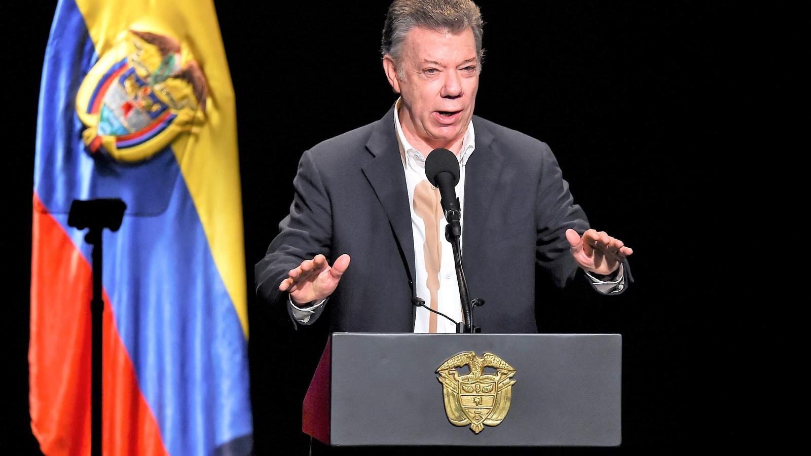 Juan Manuel Santos hisz abban, hogy erőfeszítése nem volt hiábavaló FOTÓ: RAUL ARBOLEDA/AFP