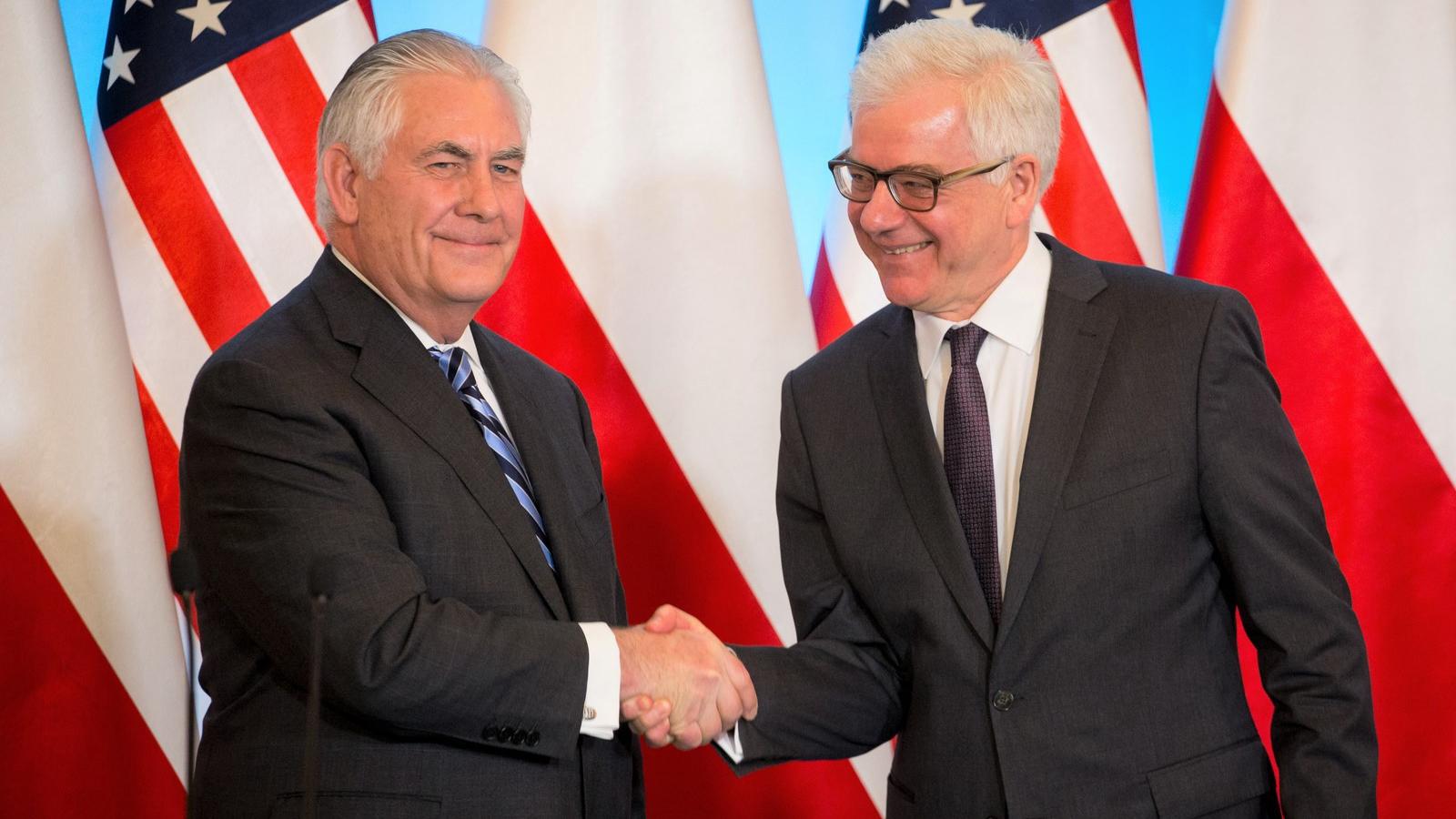 Tillerson és Czaputowicz - Kéz a kézben, Moszkvával szemben Fotó: AFP/Mateusz Wlodarczyk