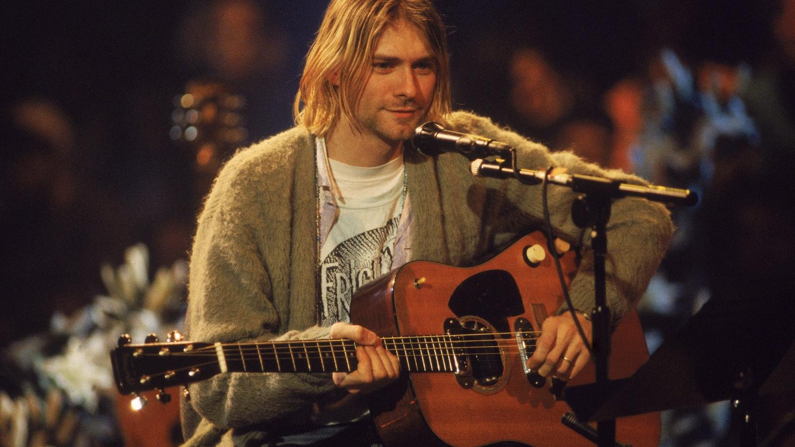 Kurt Cobain a híres 1993-as MTV Unplugged koncerten. Fotó: Gettyimages.