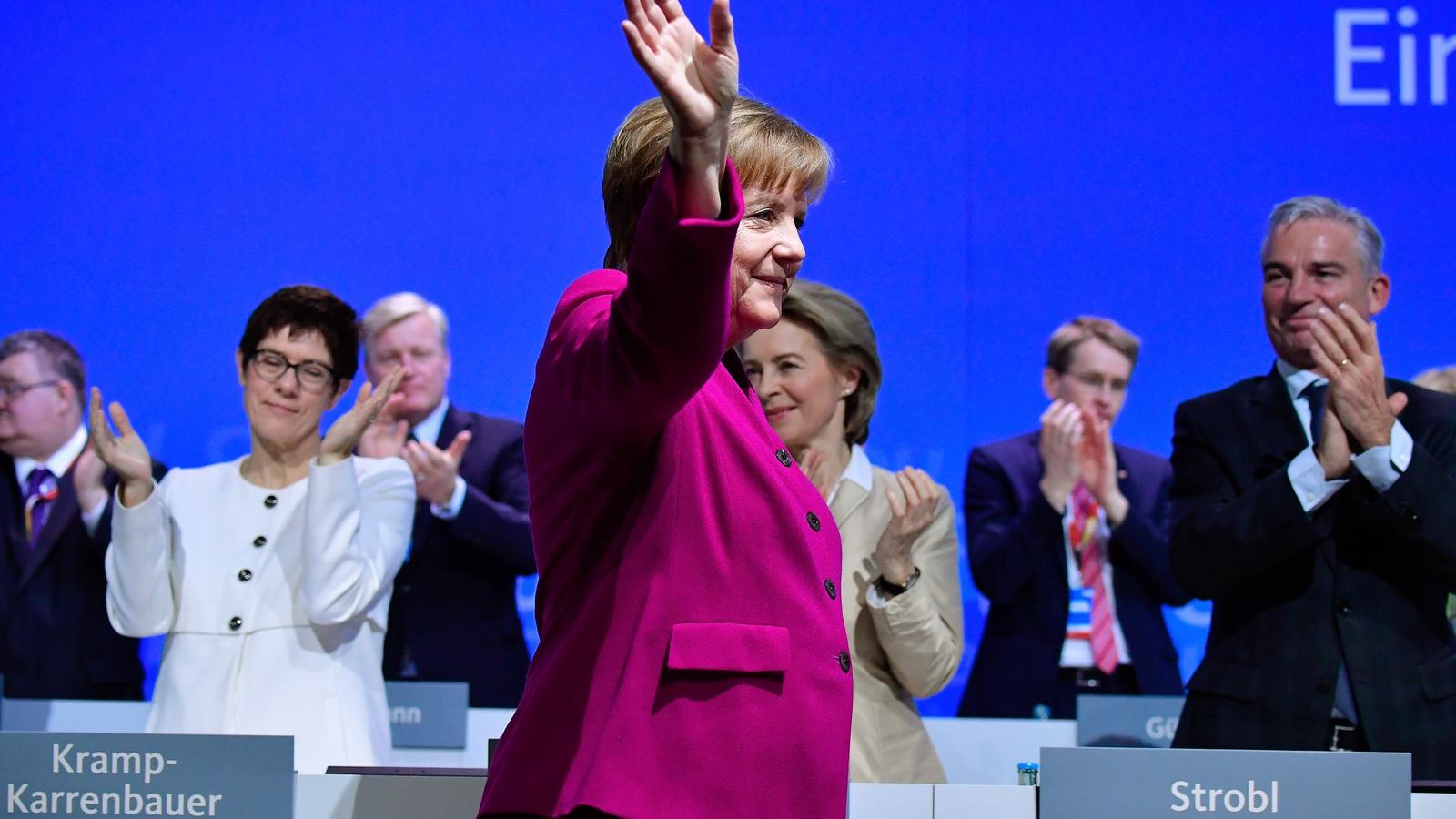 Némi derűlátás jellemezte Merkel beszéde után a CDU küldötteit Fotó: AFP/Tobias Schwarz