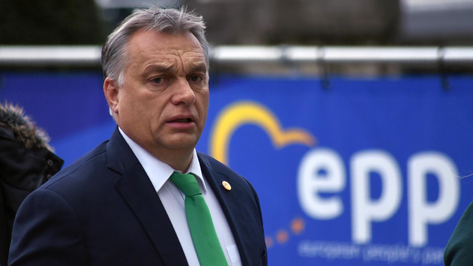 Orbán Viktor egy korábbi, 2017-es brüsszeli útja alkalmával. Fotó: Riccardo PAREGGIANI / AFP