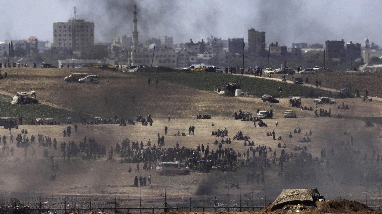 A gázai övezet és Izrael határa, 2018. május 14-én. Fotó: Mati Milstein / NurPhoto