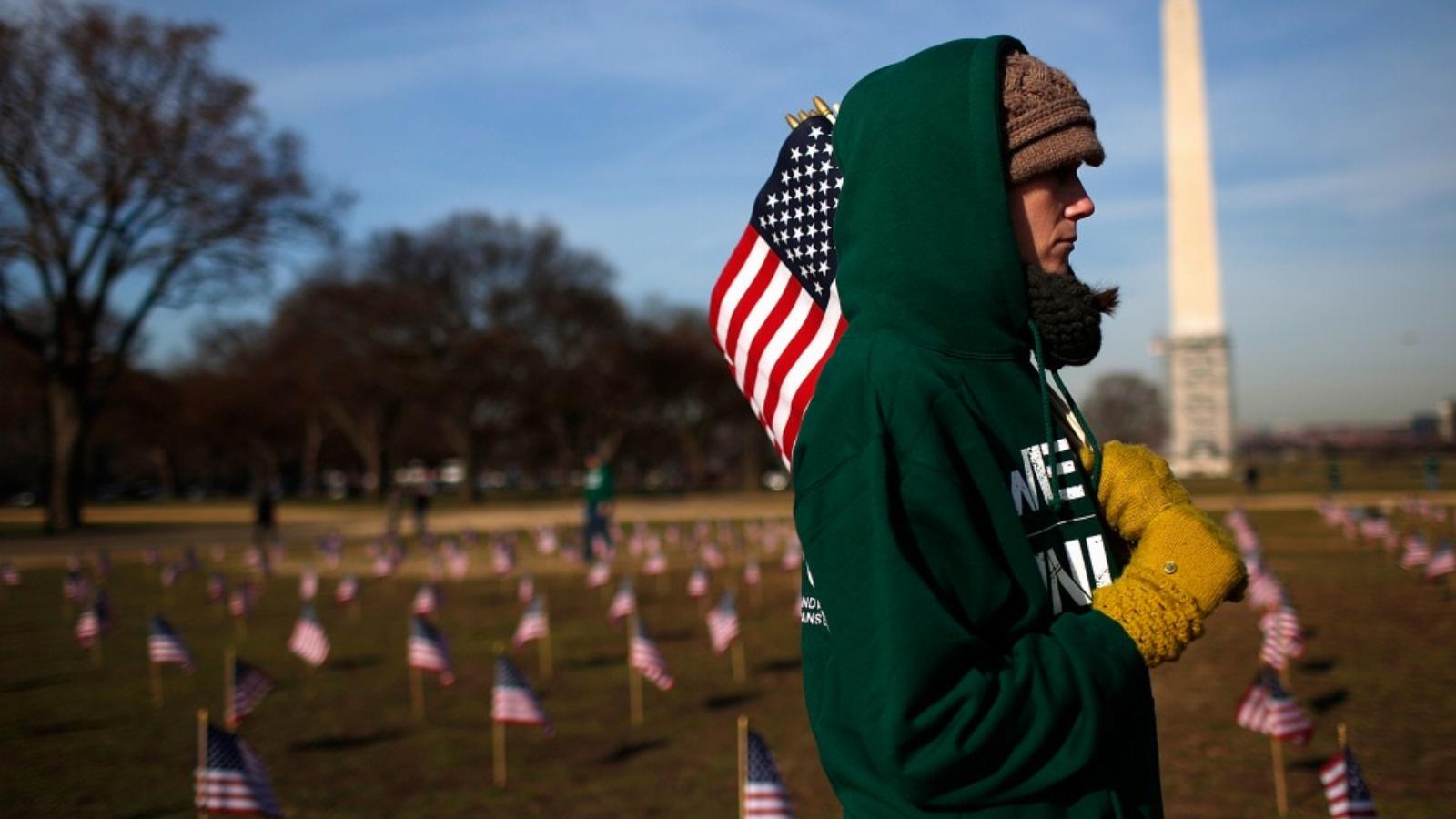 Idén már majd kétezer veterán lett öngyilkos, erre hívták fel a figyelmet a washingtoni Mallon FOTÓ: EUROPRESS/GETTY IMAGES/WIN 