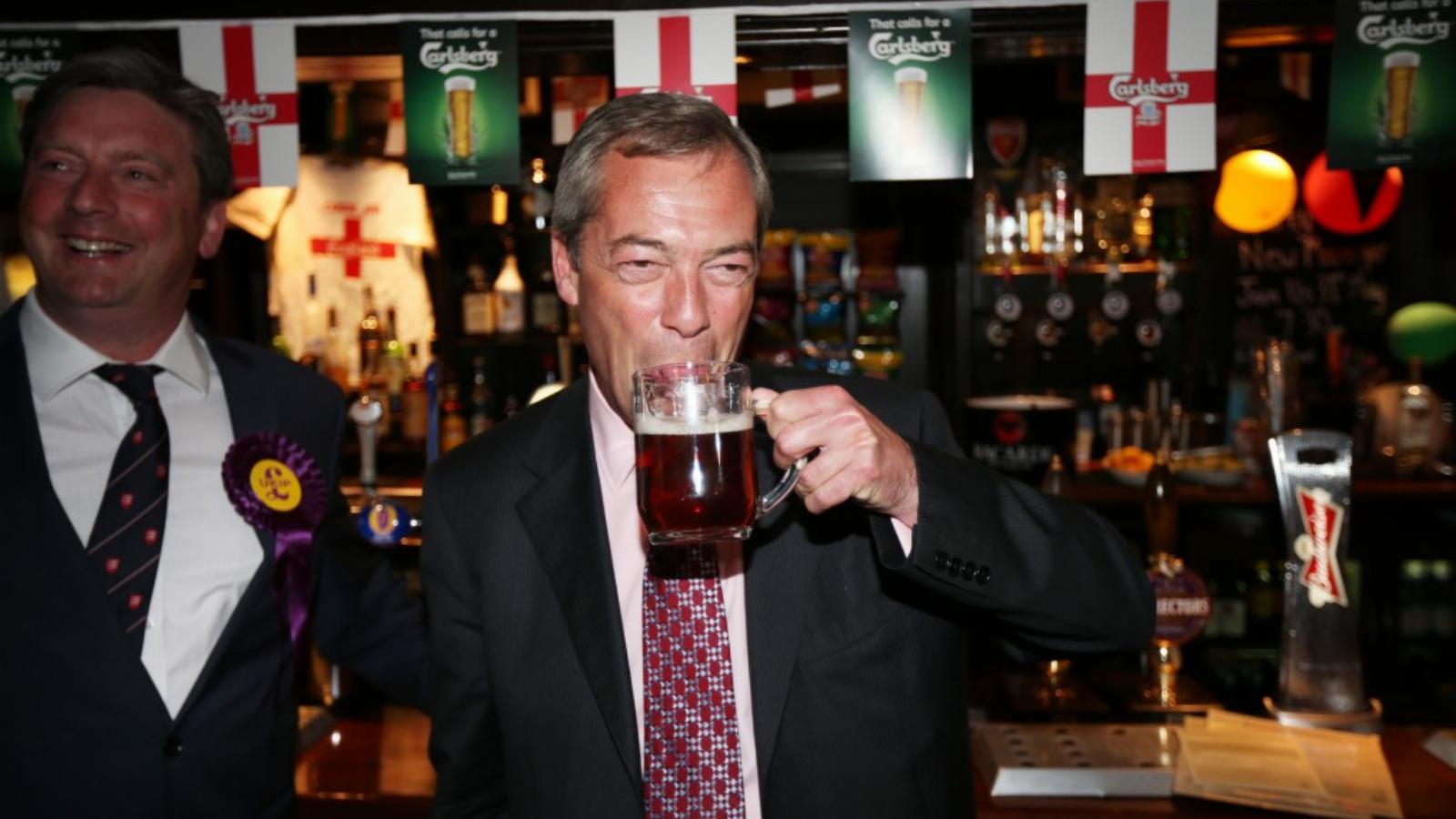 A brit UKIP vezetője, Nigel Farage ünnepelhetett FOTÓ: EUROPRESS/GETTY IMAGES/PETER MACDIARMID