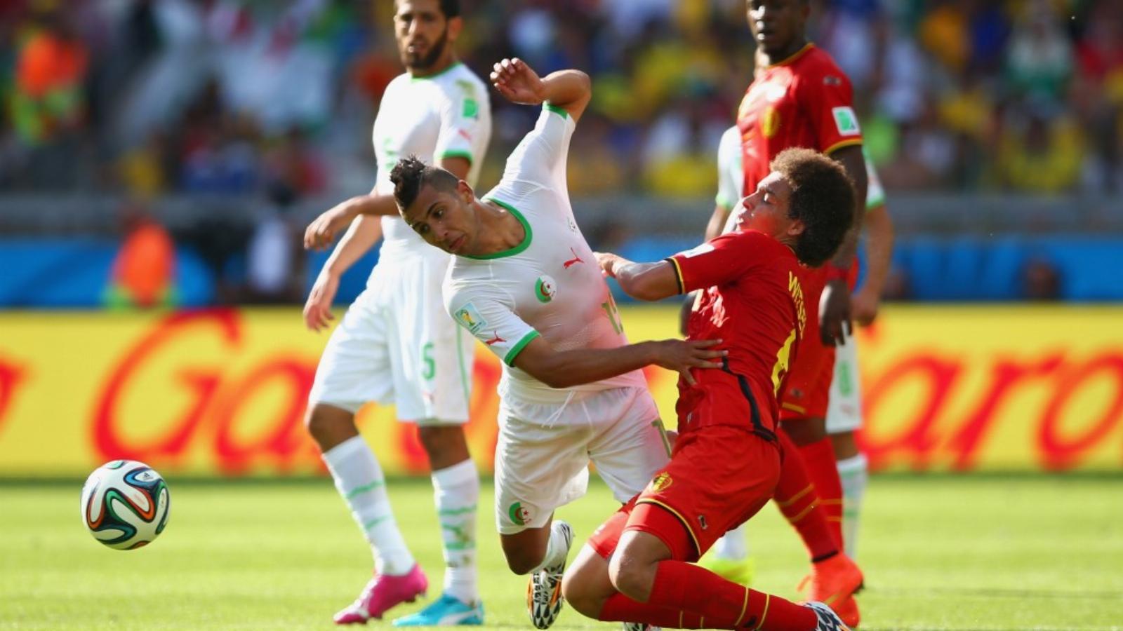 Ha nincs a dróthajú Fellaini (a képen jobbra), a belgák szégyenszemre kikapnak az algériaiaktól FOTÓ: EUROPRESS/GETTY IMAGES/PAU