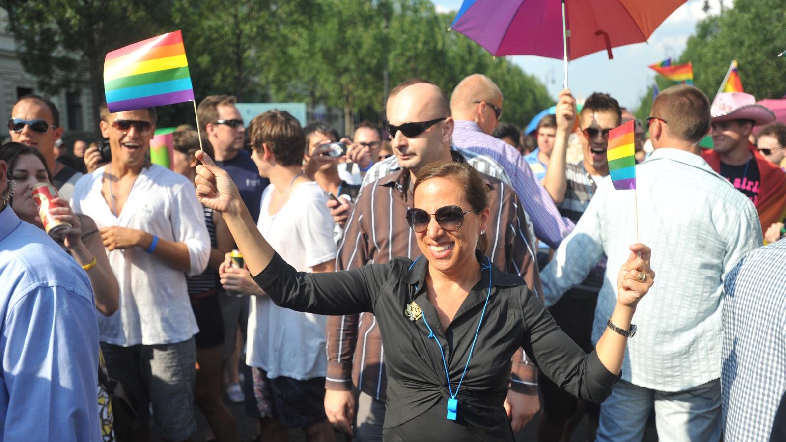 A 2012-es Pride egy derűs pillanata  Fotó: TÓTH GERGŐ, Népszava 