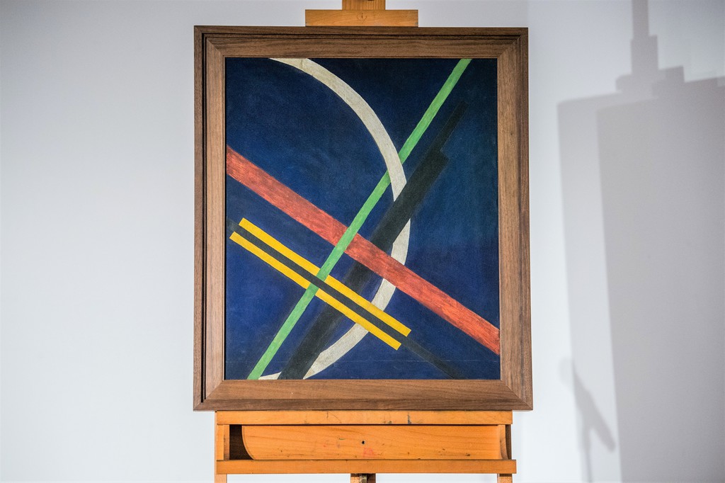 Moholy-Nagy László - Architektúra I/Konstrukció kék alapon (1922)