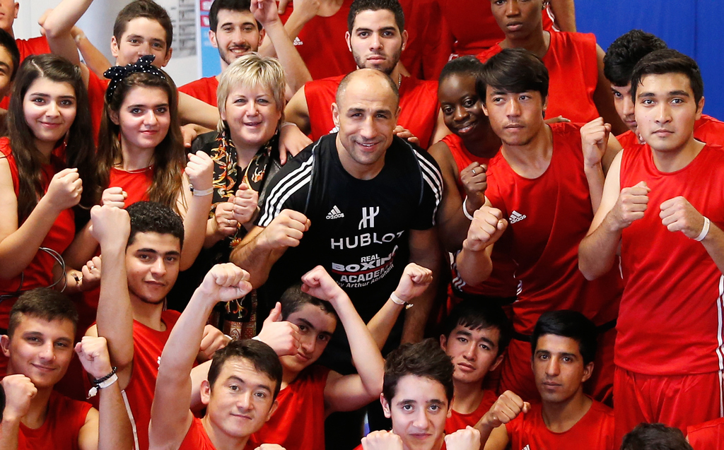 Illusztráció - Németország, Berlin: a WBO boksz világbajnok Arthur Abraham edzéseket tart fiatal és kiskorú menekülteknek Fotó: Boris Streubel / Bongarts / Getty Images